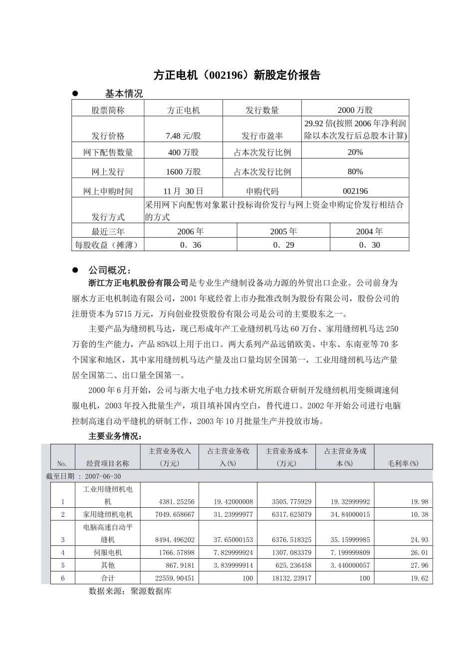 雪莱特（002076）新股定价报告_第1页