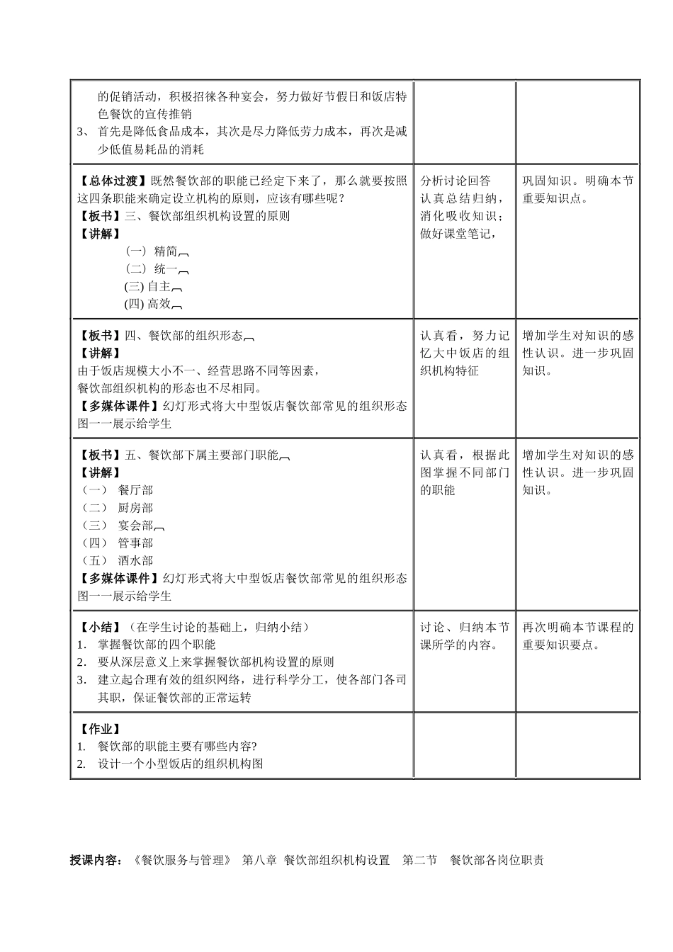 授课内容餐饮服务与管理_第2页