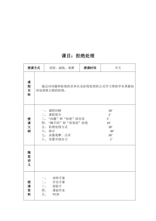 销售与服务循环拒绝处理讲义