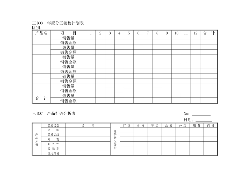 企业管理表格营销管理B横表格_第1页