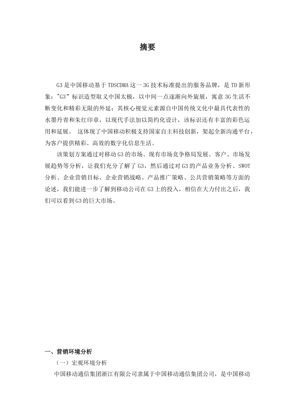 移动G3营销策划方案_第2页