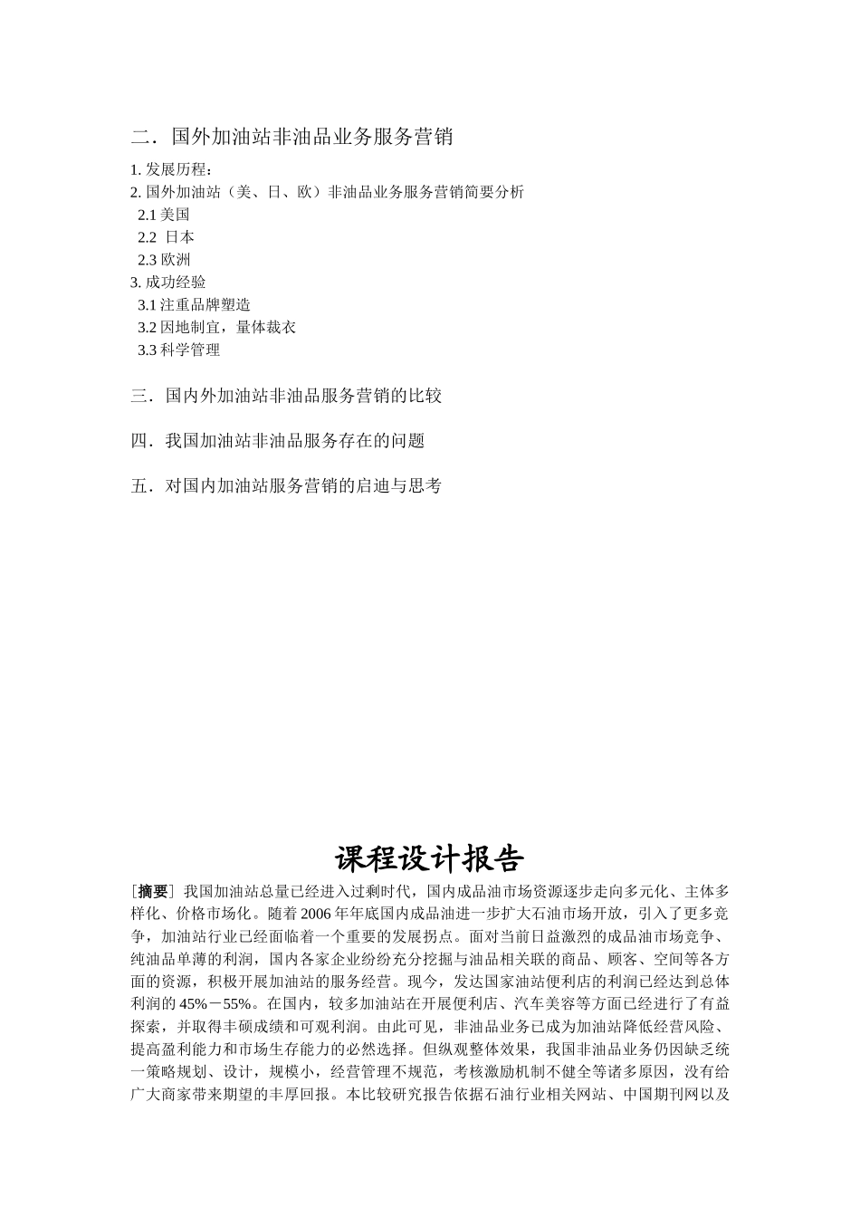 加油站课程设计《中外加油站非油品服务营销比较研究》_第3页