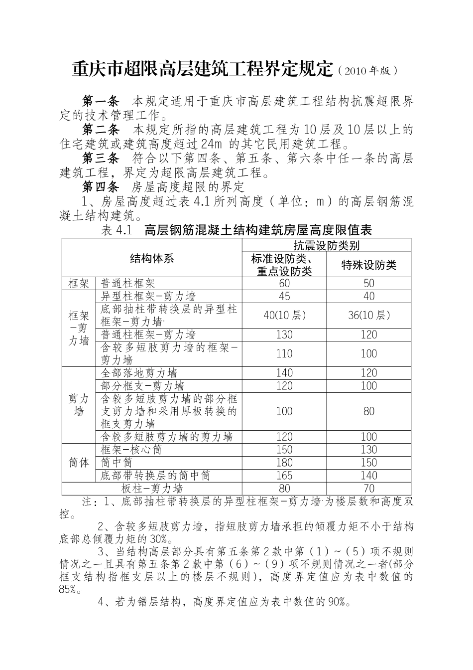 重庆市超限高层建筑工程界定规定(XXXX年版)_第1页