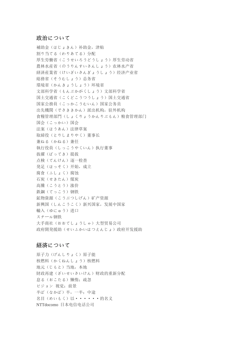 日语新闻词汇_第1页