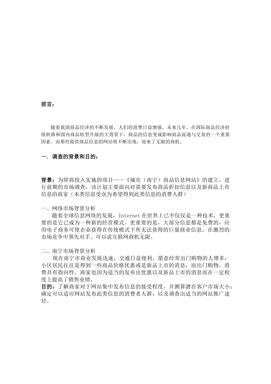 南宁城市商品信息网站营销策划书样本_第3页
