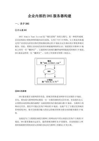 企业内部的DNS服务器构建