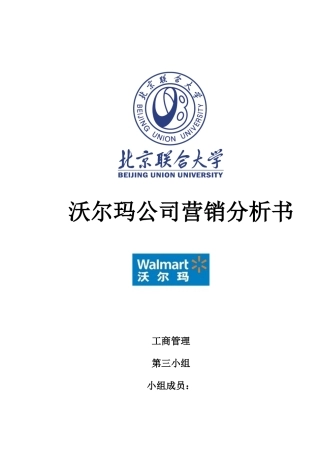 沃尔玛公司营销分析书