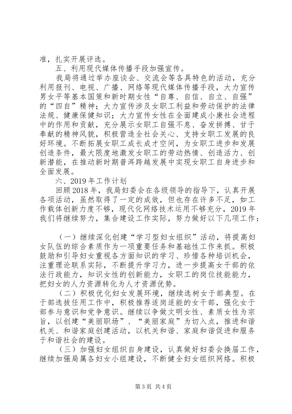 XX年妇委会工作总结和XX年工作计划_第3页