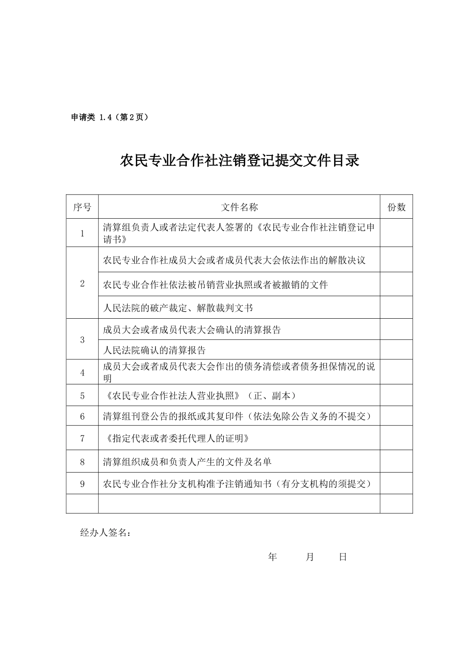 农民专业合作社注销登记申请书_第2页