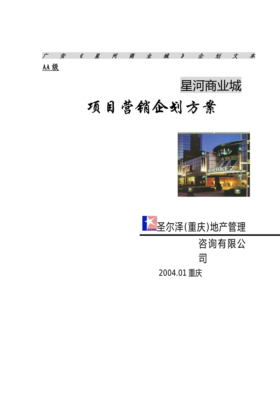 星河商业城地产项目营销企划方案_第1页