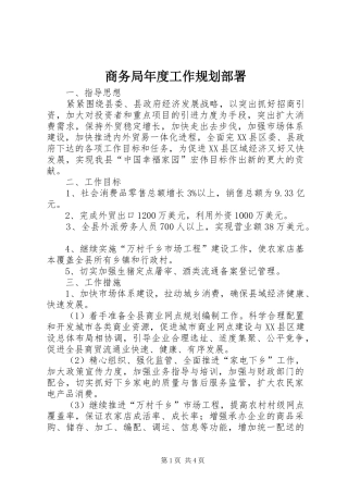 商务局年度工作规划部署