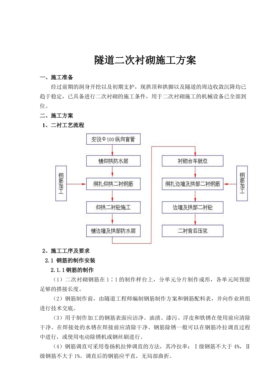 隧道二衬施工方案_第1页
