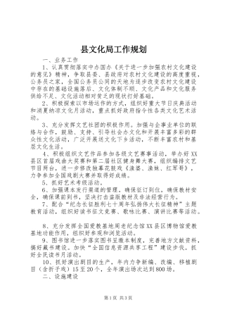 县文化局工作规划