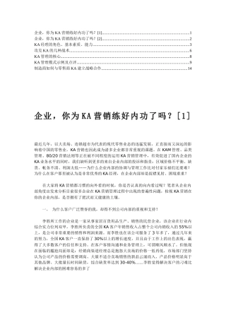 企业，你为ka营销练好内功了吗？p16