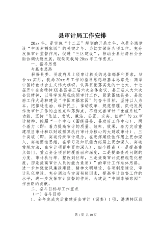 县审计局工作安排