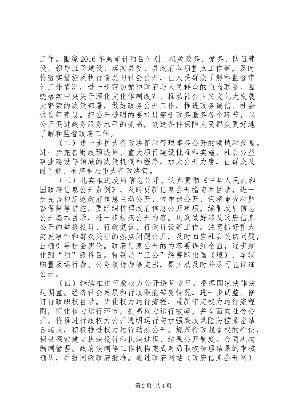 审计局XX年政务公开年度计划_第2页