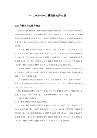 雅安房地产市场及项目分析