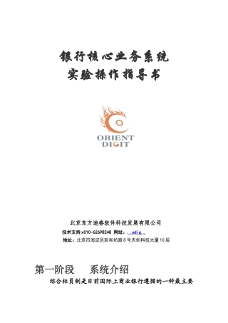 银行核心业务管理及管理知识操作指导书