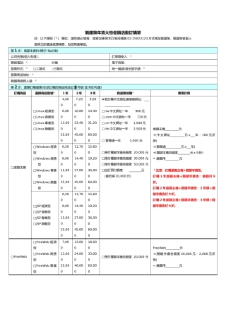 战国策年货大街促销活动订购单
