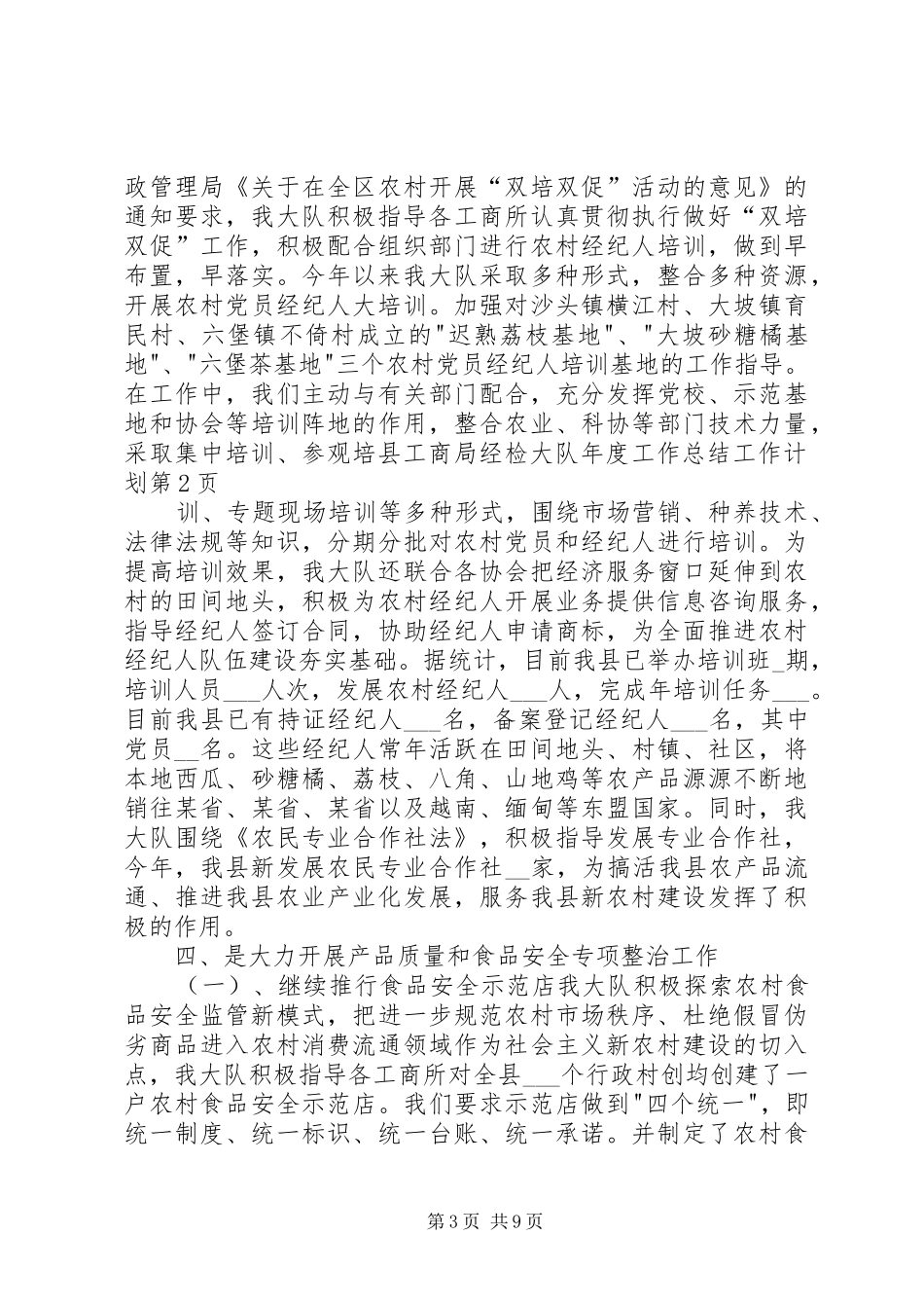 县工商局经检大队年度工作总结工作计划_第3页