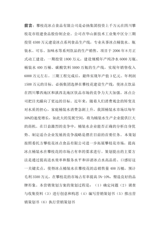 桶装水市场推广营销报告