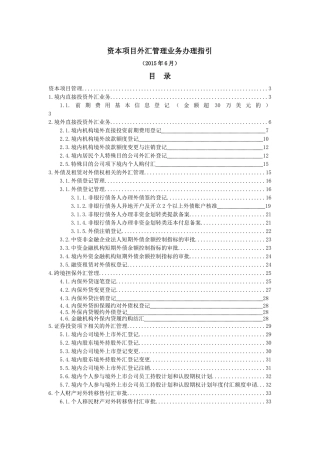 资本项目外汇管理业务办理指引