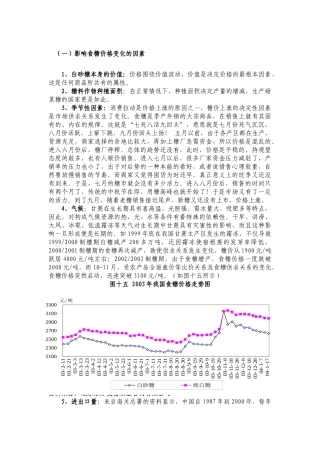 （一）影响食糖价格变化的因素