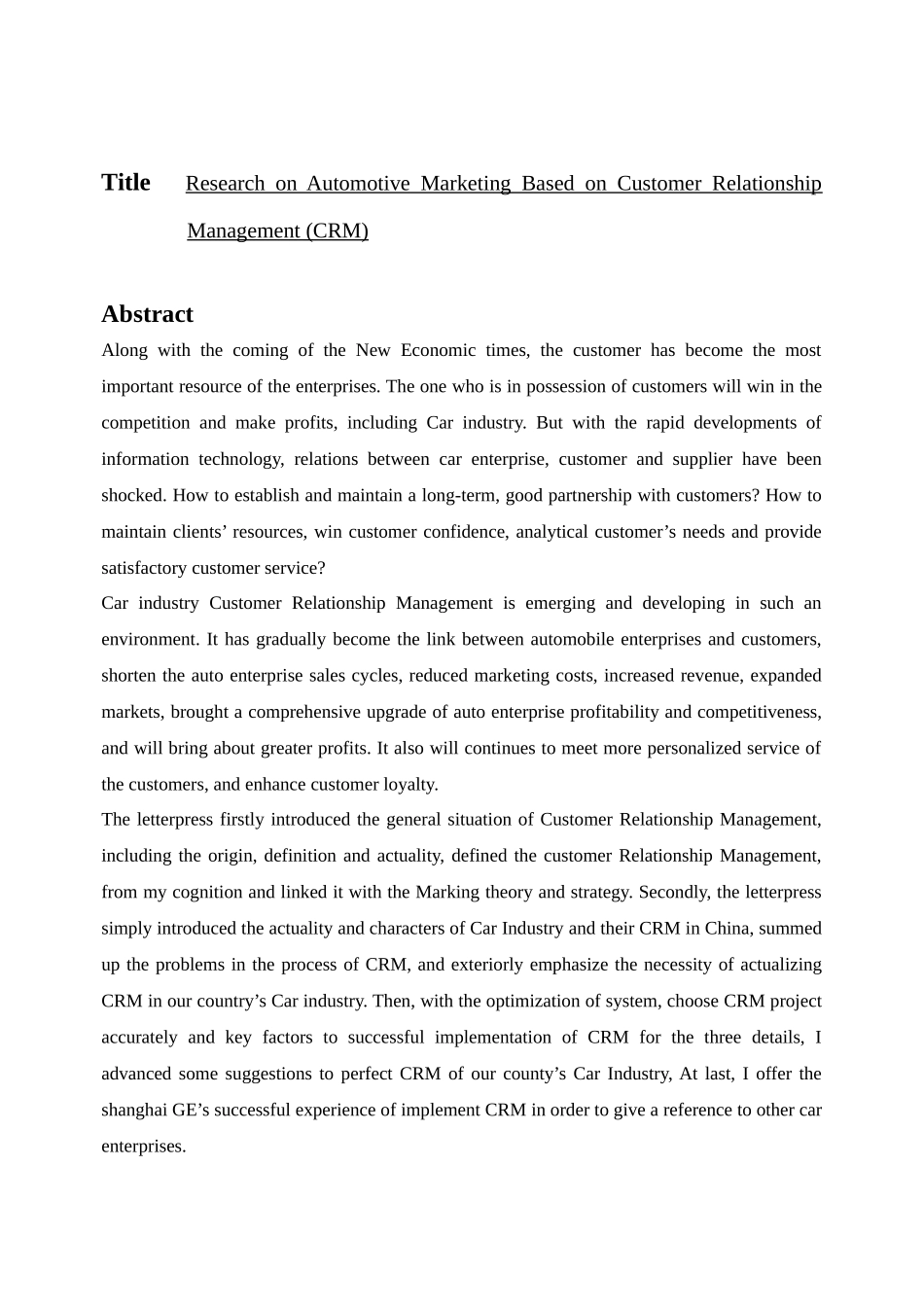 基于客户关系管理CRM的汽车营销方式研究_第3页