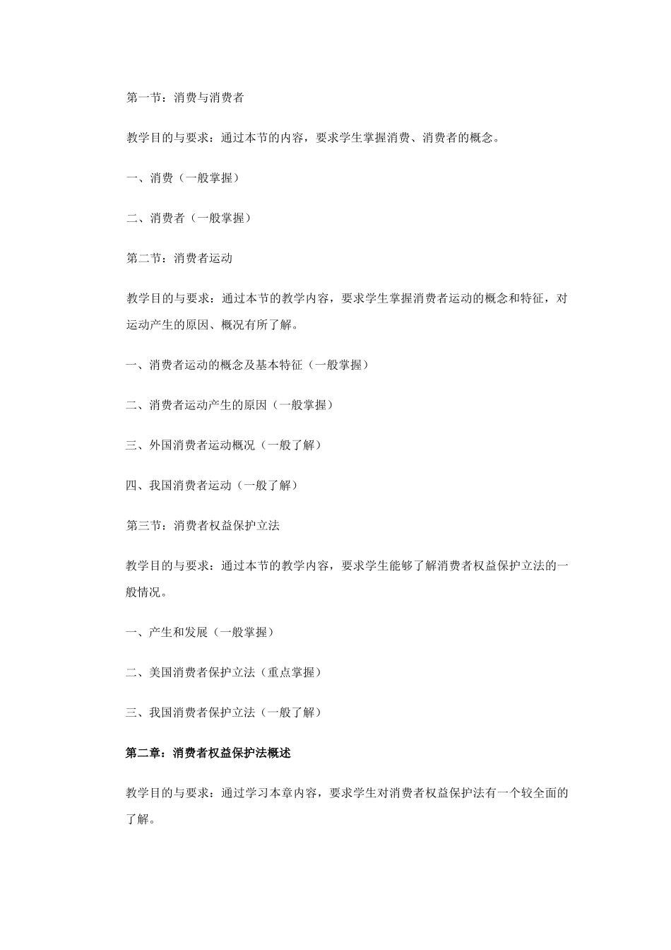 消费者权益保护法课程教学大纲_第2页