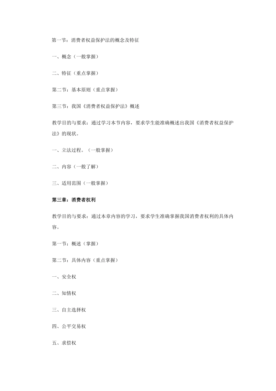 消费者权益保护法课程教学大纲_第3页