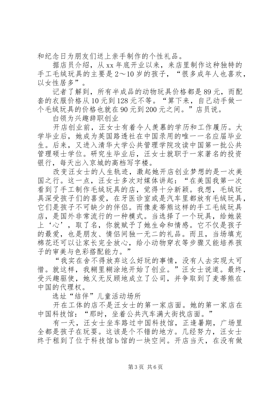 手工玩具店创业计划书_第3页