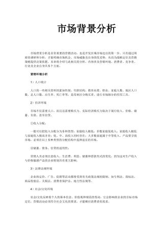 营销市场环境分析