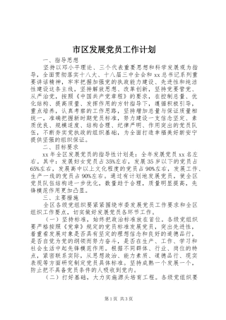 市区发展党员工作计划