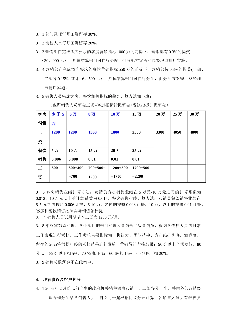 营销部年工资定级及销售提成方案_第2页