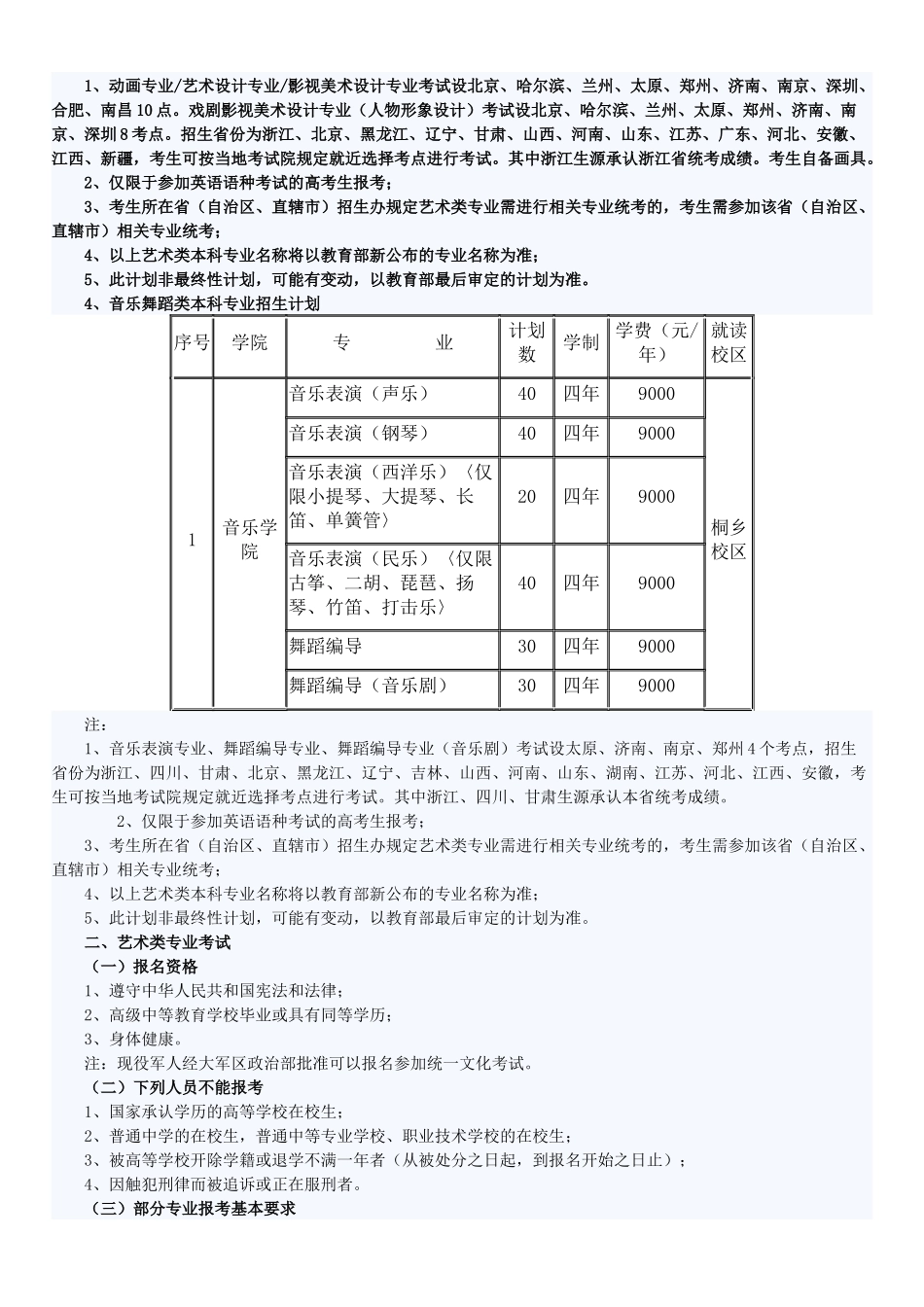 浙江传媒学院XXXX年招生简章_第3页