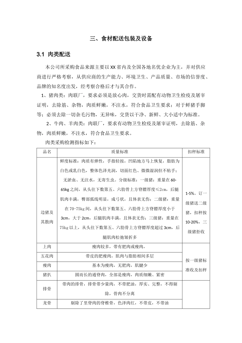食材采购标准和配送服务方案_第3页