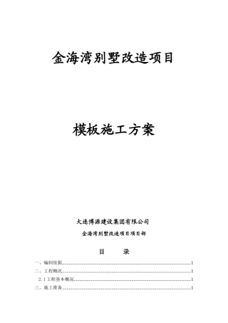 模板施工方案(专家论证)