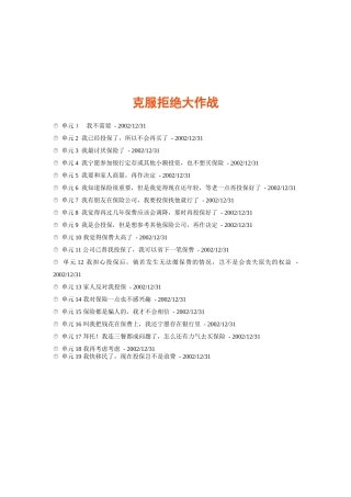 推销保险克服拒绝大作战