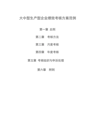 生产型企业绩效考核方案(参考)