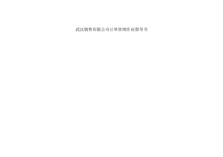武汉销售有限公司订单管理作业指导书
