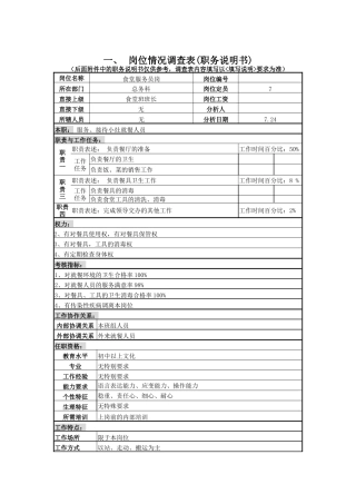 食堂服务员岗