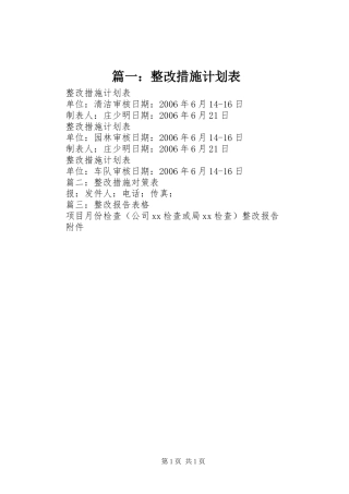 篇一：整改措施计划表