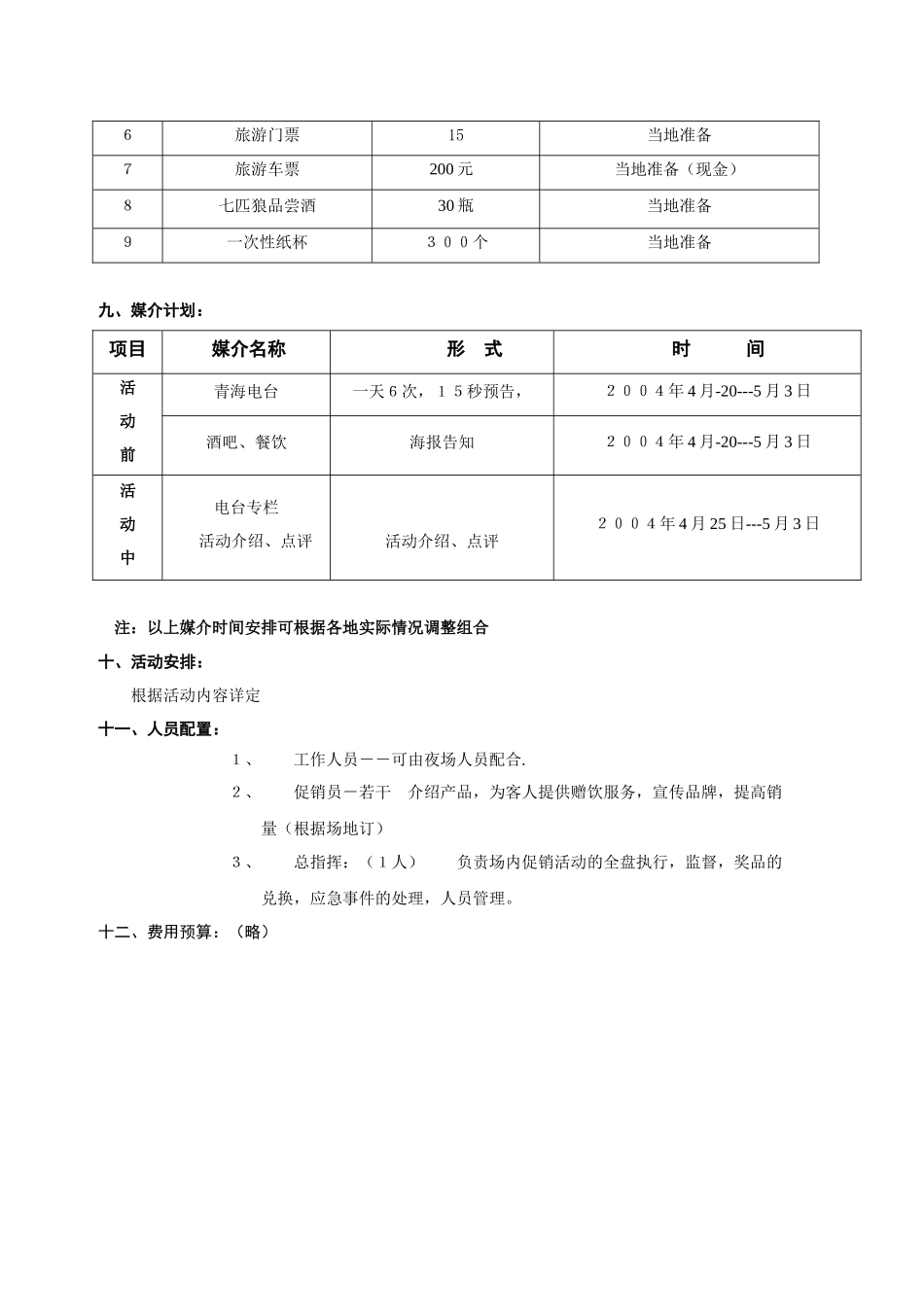 七匹狼西宁市场夜场促销方案_第3页