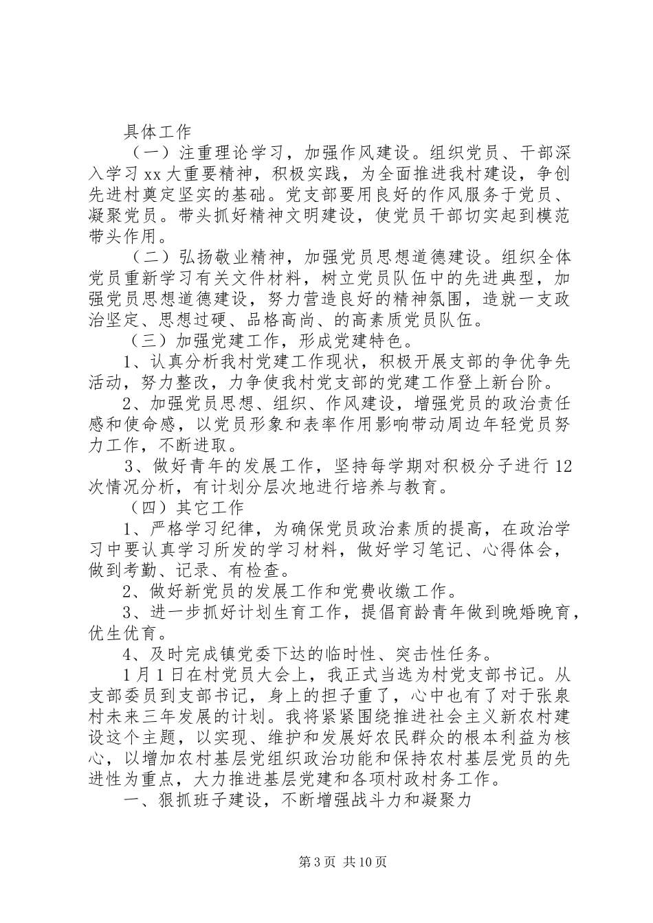 XX年村党支部年度工作计划_第3页