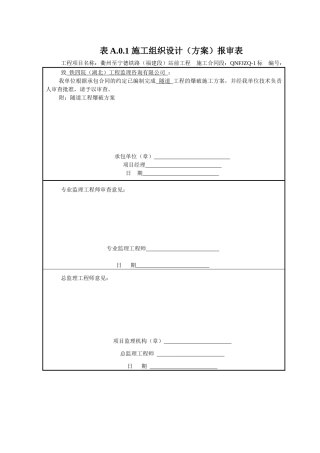 隧道爆破专项施工方案