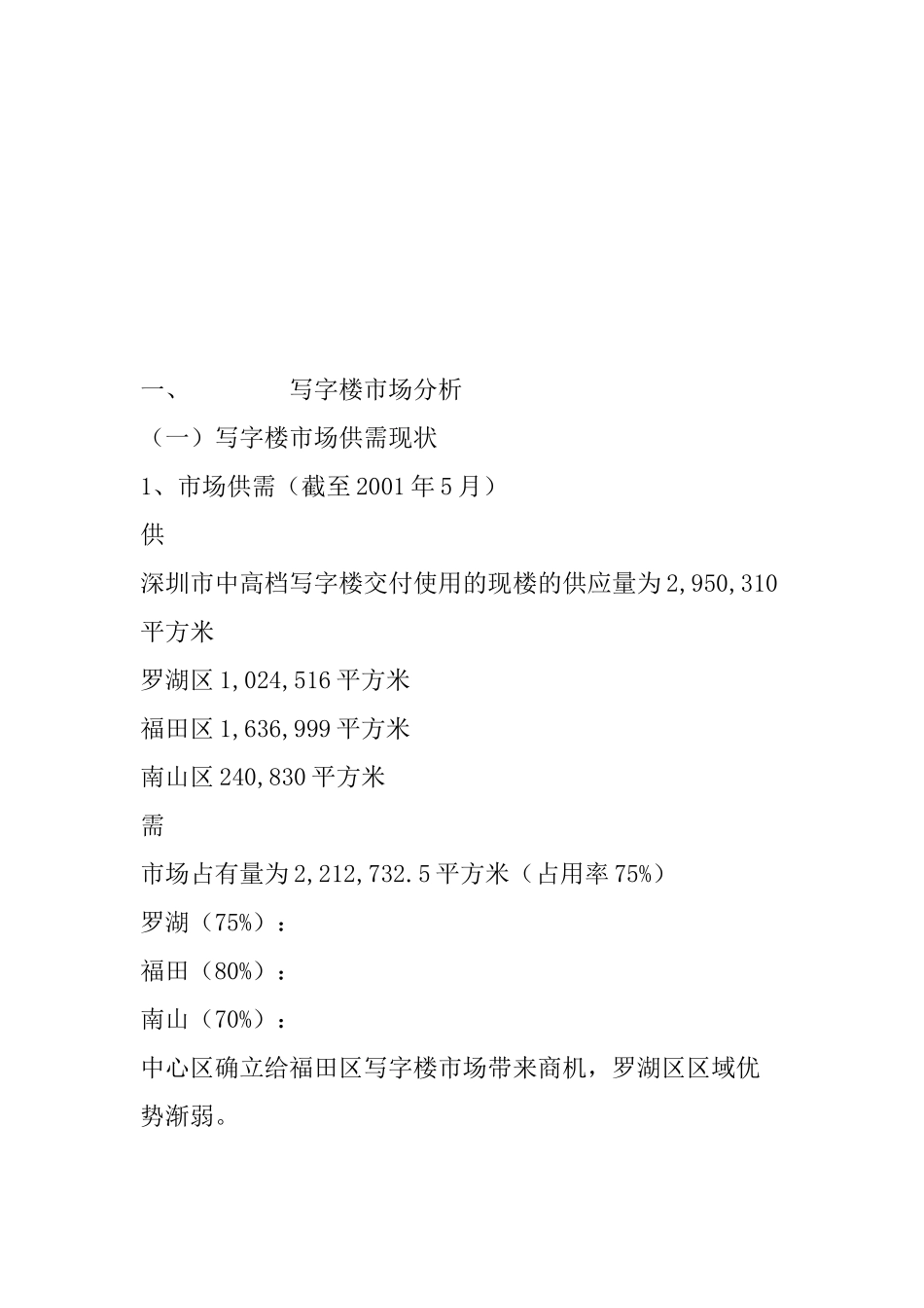 深圳写字楼市场分析状况_第3页