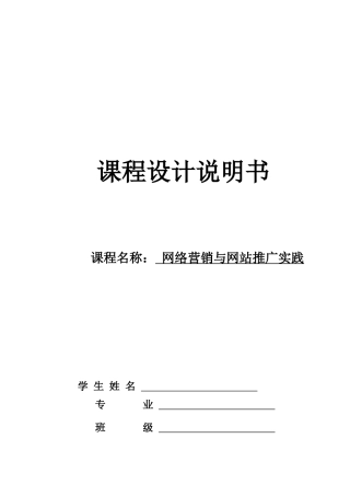网络营销与网站推广操作实践