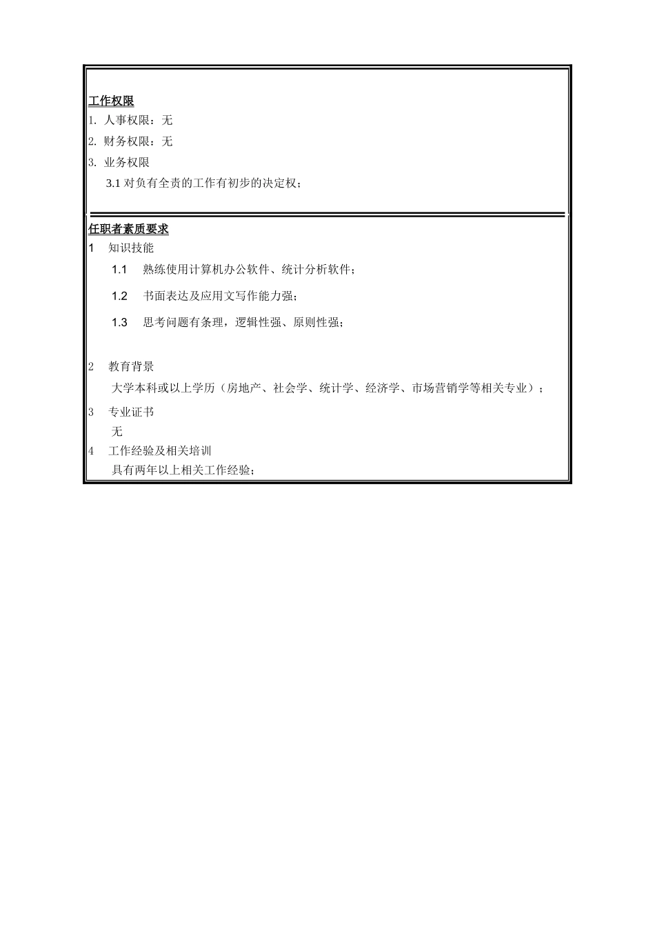 职位说明书—市场部分析员_第2页