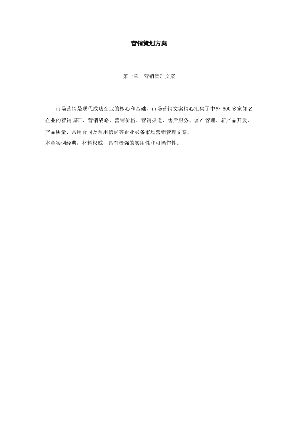 营销策划方案文档_第1页