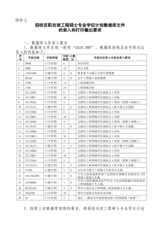 招收在职攻读工程硕士专业学位计划数据库文件